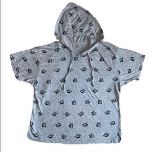 Panda hoodie shirt women’s 3XL grey black cotton